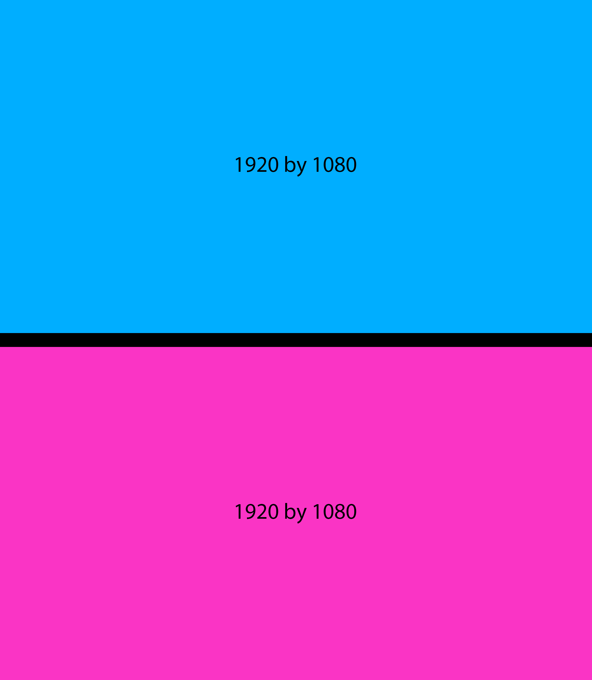 Two top-and-bottom rectangles with a black space in between, top is blue and right is pink.